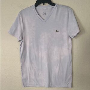 Lacoste Men's V-Neck Pima Cotton Tee Shirt in Size S